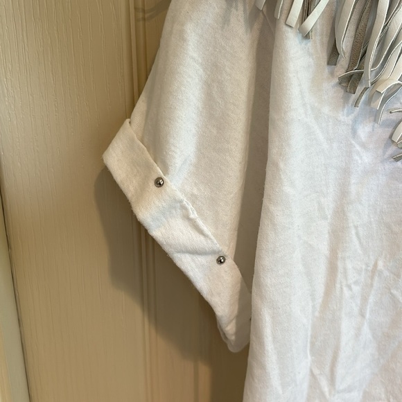 Ami Ali Womans Western Shirt White w Fringe Shirt One Size Fits All - Picture 3 of 6